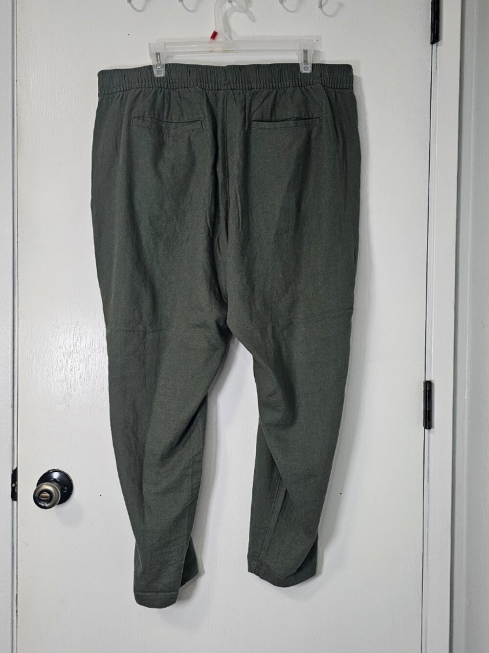 Old Navy Olive Green Linen Blend Jogger Women's Drawstring Waist Pants - Size XL - Picture 3 of 7